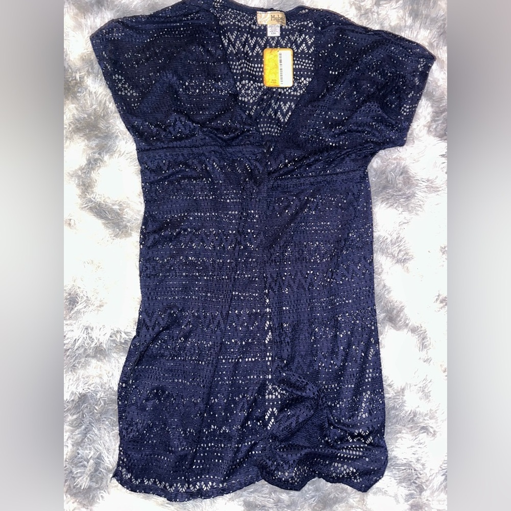 Hybrid & Co Navy Crochet Bathing Suit Cover-Up - NWT L/XL